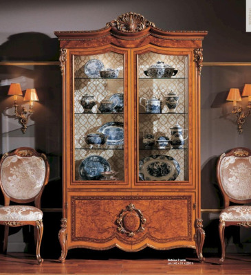 Display case Cabinets Brown Big Showcases Luxury Wardrobe Wood Dining room