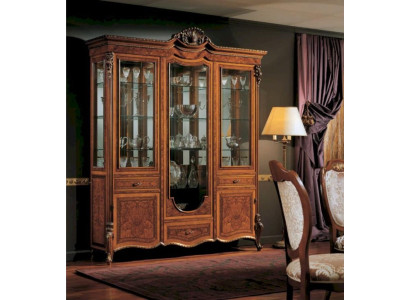 Luxury Display case Cabinets Brown Big Showcases Wardrobe Wood Living room