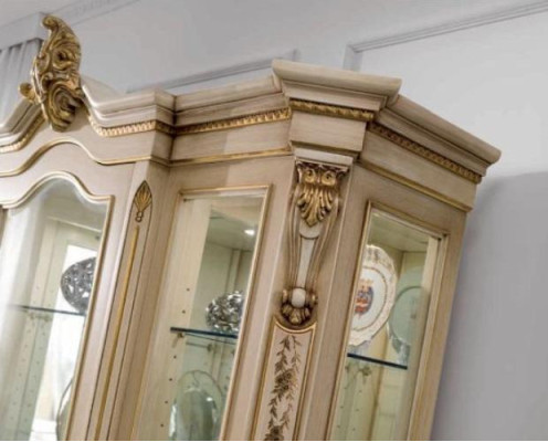 Display case Luxury Cabinets Showcases Wood Living room Furniture Beige Baroque