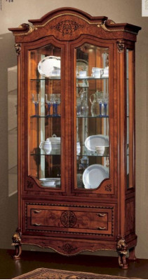 Display case Cabinets Brown Showcases Luxury Wardrobe Glass Wood Living room new