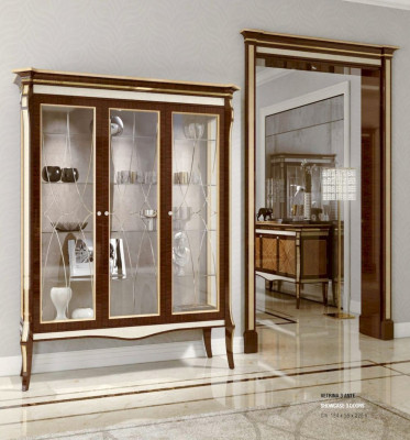 Display case with doors Cabinets Showcases Wardrobe Living room Wood Brown