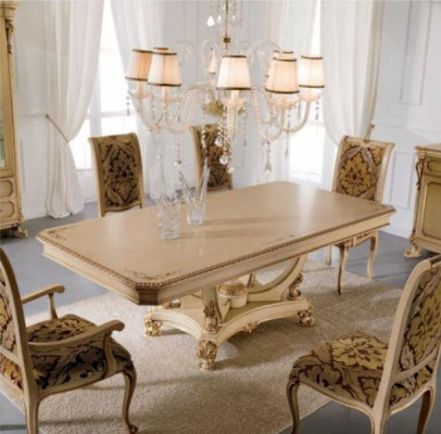 Luxury Dining table Dining room table Dining corner Table Dining room Beige Wood