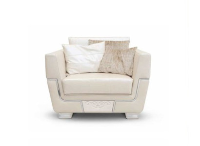 Beige elegance in focus Fabric armchair for a stylish living room ambience