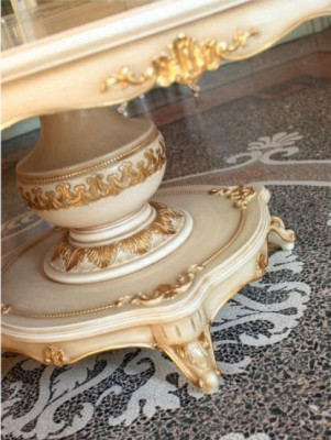 Luxury Dining table Dining room table Dining corner Table Dining room Wood Beige Round