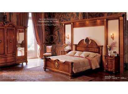Double bed Bed Luxury Wood Bedroom Double Brown Beds new Baroque
