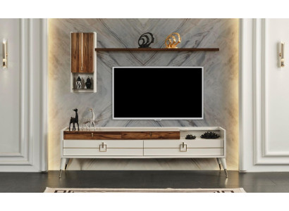 Wall unit wall cabinet Lowboard Living room Wood Wall Shelves White new