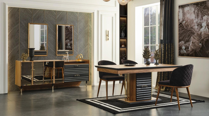 Design Wood Luxury Furniture new Dining table Wood Dining room Tables Brown