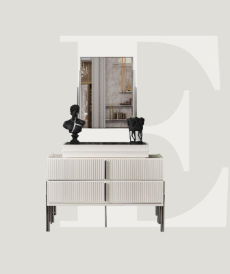 Chests of drawers with Mirror Bedroom Sideboard Italian Style 2-piece set