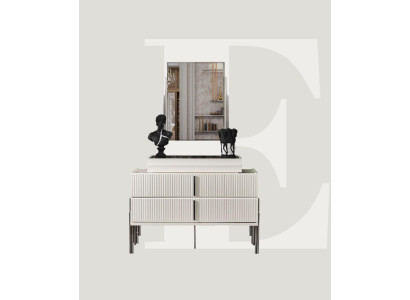 Chests of drawers with Mirror Bedroom Sideboard Italian Style 2-piece set