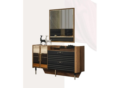 Chest of drawers Mirror Modern Chests of drawers Wood Design 2 pcs. Bedroom new