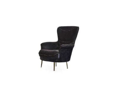 Design Armchair Textile Living room Black Single Seater Luxury Armchair Upholstery