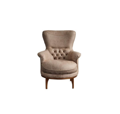 Chesterfield Design Armchair Living room Luxury Modern Leather Brown 1 Seater