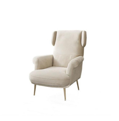 Textile Armchair 1 Seater Upholstery Living room White Luxury Classic Design