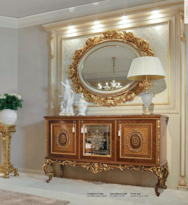 Wall mirror Mirror Gold Oval Baroque Living room Design