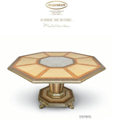 Table with eight corners Dining table Dining area Round table Tables Octagonal