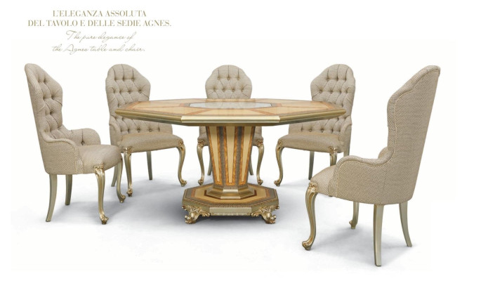 Table with eight corners Dining table Dining area Round table Tables Octagonal