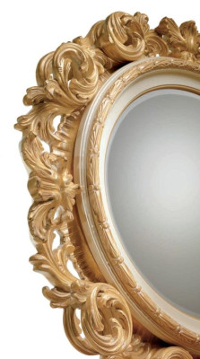 Wall mirror Mirror Luxury Wood Gold Baroque Bedroom Oval 154x127