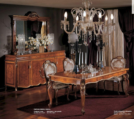 Dining table Table Extendable Dining Area Wood Big Brown Baroque Dining room