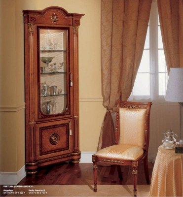 Display case Corner Cabinets Corner showcase Wood Living room Furniture Brown Baroque