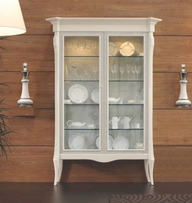 Luxury Display case with Doors Cabinets Showcases Wardrobe Living room Wood White