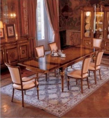 Extendable Dining table Dining room table Dining room Wood Brown Tables XXL