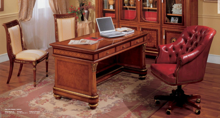 Desk Tables Wood Office Office Table Style Baroque Brown Furniture