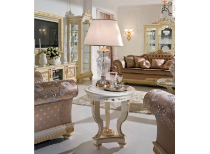 Side table Coffee table Table Living room Furniture Round Beige Wood