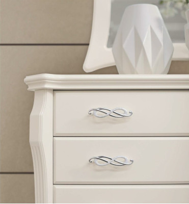 Suite Chest of drawers Mirror Sideboard Cabinets Bedroom White Luxury