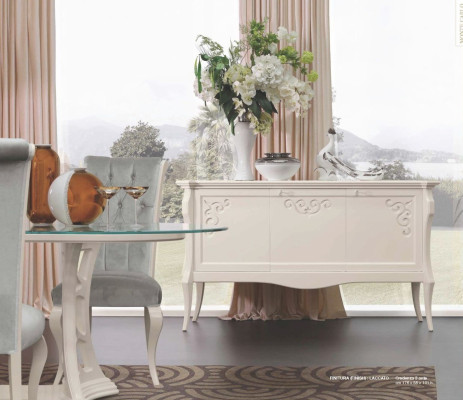 Sideboard Luxury Cabinets Chests of drawers White Living room Wood Furniture