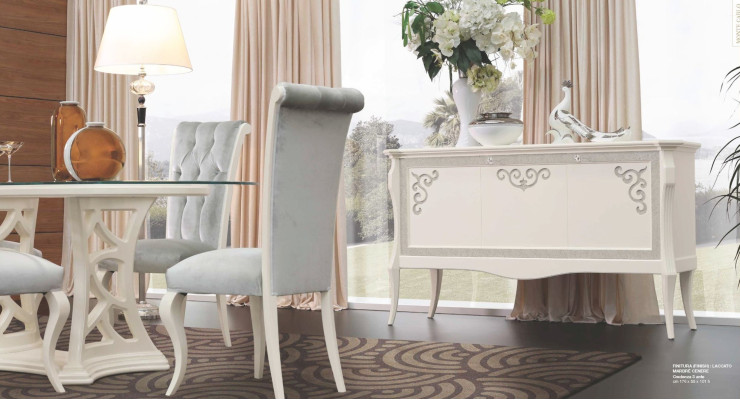 Sideboard Luxury Cabinets Chests of drawers White Living room Wood Furniture