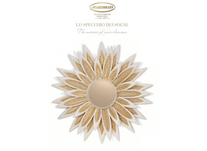 Wall mirror Mirror Flower Round Luxury Bedroom Gold Wood Modern