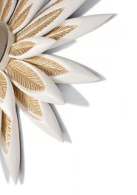 Wall mirror Mirror Flower Round Luxury Bedroom Gold Wood Modern