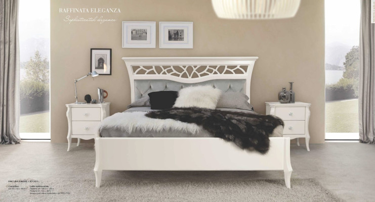 Bed Double bed Bed frame e Bed frame Bedroom Luxury White Wood