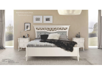 Bed Double bed Bed frame e Bed frame Bedroom Luxury White Wood