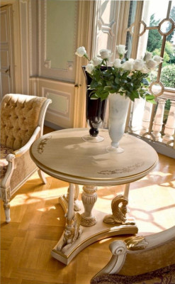 Coffee table Side table Table Living room Furniture Beige Wood Tables Round Luxury new