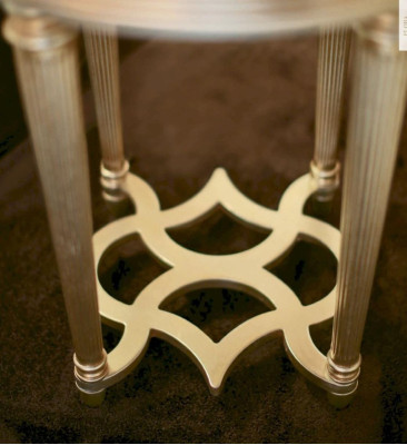 Side table Coffee table Table Living room Furniture Beige Wood Round Tables