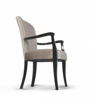 Chair with Armrests Kitchen chair Dining room chair Wood Fabric Gray