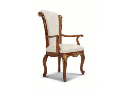Luxury Dining room chair Chair Dining room Armchair Seater Chairs Wood Brown Baroque Gold