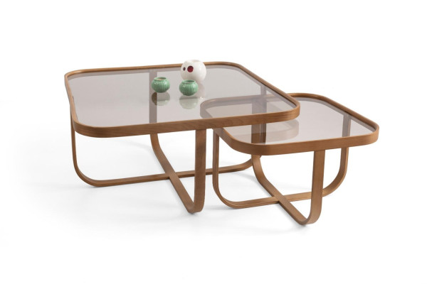 Braun Living room Set 2x Coffee tables Modern Furnishings Designer Complete