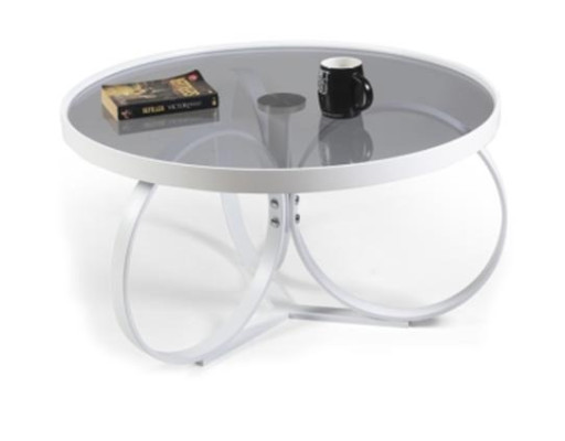 White Coffee table Living room Furnishings Designer Glass table Side table