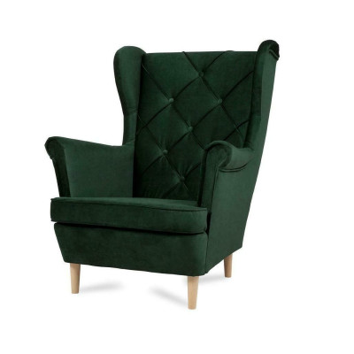 Chesterfield Armchair TV Couch 1 Seater Sofa Fabric Textile Wing Chair