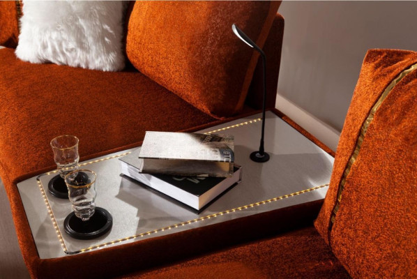 Orange Living room Table -Sofa Designer Armchair Luxurious Coffee table Set