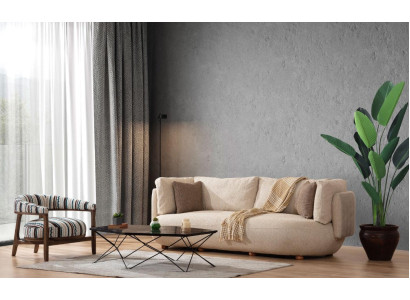 Stylish living room sofa set modern beige three-seater armchair 2-piece