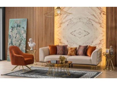 stainless steel Living room Sofa set 3+1 Seater Upholstery Armchair Luxury Sofa