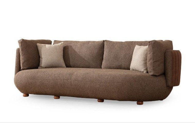 Brown 3-Seater Living room 3-Seater Upholstery Sofas Leather Couches Luxury Furniture