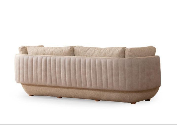 Light beige upholstered sofa Living room Furnishings Designer 3-Seater Couch