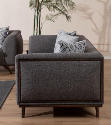 Living room seating furniture stylish 3-seater modern wooden frame elegant couch