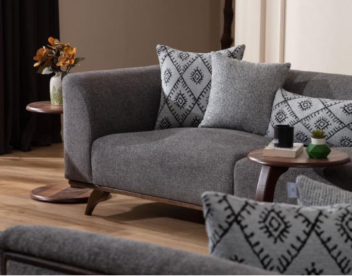 Living room seating furniture stylish 3-seater modern wooden frame elegant couch