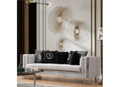White Modern Textile Sofa Living room 3-Seater Luxurious Upholstery Couch