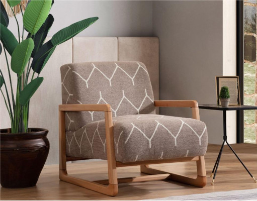 Brown Armchair Modern Living room Single Seater Armrests Relax Chair